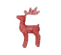 HINAYOSAN Cervo natalizio in ferro battuto da 40 cm, con luce a LED che lampeggia, statua di alce glitterata con paillettes, renna, ornamento decorativo