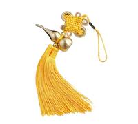 HINAYOSAN Ciondolo a forma di zucca in rame a bocca aperta, con nappe a nodo cinese, per interni del veicolo, artefatto culturale tradizionale, patrimonio culturale, regalo per la casa