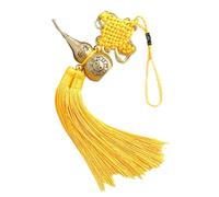 HINAYOSAN Ciondolo a forma di zucca in rame a bocca aperta, con nappe a nodo cinese, per interni del veicolo, artefatto culturale tradizionale, patrimonio culturale, regalo per la casa