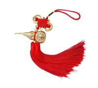 HINAYOSAN Ciondolo a forma di zucca in rame a bocca aperta, con nappe a nodo cinese, per interni del veicolo, artefatto culturale tradizionale, patrimonio culturale, regalo per la casa