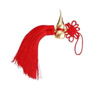 HINAYOSAN Ciondolo a forma di zucca in rame a bocca aperta, con nappe a nodo cinese, per interni del veicolo, artefatto culturale tradizionale, patrimonio culturale, regalo per la casa