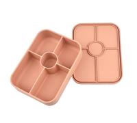 HINAYOSAN Contenitore per alimenti in silicone a 5 scomparti con tazza staccabile per salsa a prova di perdite e adatto al microonde per ufficio, scuola, viaggi, scatola divisoria per preparare i