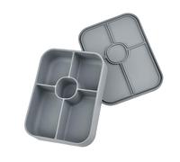 HINAYOSAN Contenitore per alimenti in silicone a 5 scomparti con tazza staccabile per salsa a prova di perdite e adatto al microonde per ufficio, scuola, viaggi, scatola divisoria per preparare i