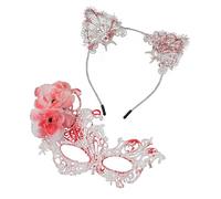 HINAYOSAN Coppia di fasce regolabili in pizzo con accessori per capelli decorativi per orecchie per feste a tema Halloween Set di giochi di ruolo