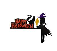 HINAYOSAN Decorazione per porta di Halloween in legno di quercia verde, sicura per bambini, animali, non mortale, pittura, scena multipla, vetrina, vetrina, Halloween, esposizione in legno