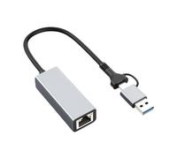 HINAYOSAN Due USB C e un adattatore Ethernet 1/2.5Gbps Gigabit Convertitori Plug and Play Design per più OS Plug and Play Adattatore Ethernet