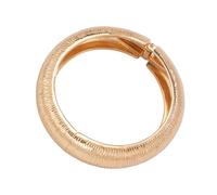 HINAYOSAN Elegante Open End Wide Noodles Bangle Metallico Perle Abbellimento Superfici A Righe Chiusura A Molla Gioielli Elegante Ampio Polsino A Righe, Misura unica, come descritto