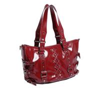 HINAYOSAN Estetica Grande Capacità Moto Borsa A Tracolla PU Pelle Punk Rivetti Croci Fasciatura Legami Ascellare Borsa Per Le Signore Grande Capacità Borsa A Tracolla, Rosso, One Size