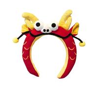 HINAYOSAN Fascia per capelli in peluche a tema Dio della ricchezza/drago per capodanno riunione festival tema viso lavaggio copricapo accessorio per capelli in peluche