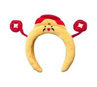 HINAYOSAN Fascia per capelli in peluche a tema Dio della ricchezza/drago per capodanno riunione festival tema viso lavaggio copricapo accessorio per capelli in peluche