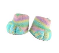 HINAYOSAN Gatti Lupo Cane Volpi Fursuit Piedi Zampe Artiglio Scarpe Peloso Stivali Animali Pantofole Fuzzy Animali Halloween Cosplay Accessori Costume Animale Pantofole Fuzzy, D, Taglia unica