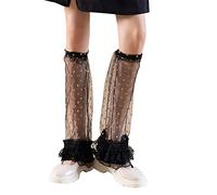 HINAYOSAN JK Socks - Scaldamuscoli larghi da donna, stile punk, gotico, calzini lunghi, Holding stars nero, Taglia unica