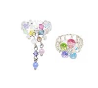 HINAYOSAN Moda Cristallo Perline Floreale Anelli Nappe Fiore Anelli Regolabile Finger Jewelry Elegante Accessorio Per Le Donne Monili Dito Regolabile