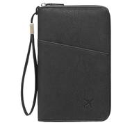 HINAYOSAN Moderna borsa per passaporti organizer da viaggio per famiglia con blocco porta passaporti slot per carte di credito borsa per uomini e donne leggero PU custodia per carte di credito, Nero