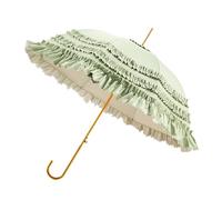 HINAYOSAN Ombrello parasole da donna in pizzo, stile vintage, per matrimonio, matrimonio, cupola, ombrello da principessa, per cosplay e fotografia, Giallo e verde.