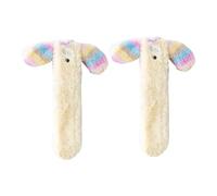 HINAYOSAN Peluche Slipper Calzini Per Le Donne Colorato Cartoon Orecchie Di Cane Caldo Fuzzy Vitello Morbido Per L'inverno Indoor Casa Relax Usura, Orecchie arcobaleno, Taglia unica