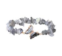 HINAYOSAN Pietra di cristalli naturali con ciondolo a forma di farfalla, design regolabile, gioielli energetici per il rilassamento unico e irregolare, Misura unica, come descritto