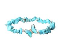 HINAYOSAN Pietra di cristalli naturali con ciondolo a forma di farfalla, design regolabile, gioielli energetici per il rilassamento unico e irregolare, Misura unica, come descritto