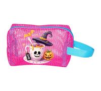 HINAYOSAN Sacchetti di caramelle di Halloween facili da usare per bambini Accessori riutilizzabili per dolcetto o scherzetto Portatile Storage Multiuso Mesh Storage Bag, Rosso rosato, No carry