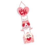 HINAYOSAN San Valentino segno Decors Decorazioni per porte Cartone Appendini Corona Per Fattorie Esterne Portico Anteriore San Valentino Decorazioni da parete Decorazioni da parete San Valentino