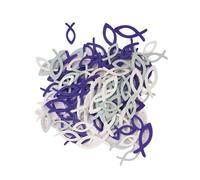 HINAYOSAN Set di 108 pesci intagliati in legno, decorazione da tavolo per battesimo, bella scultura a forma di pesce