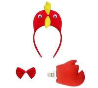 HINAYOSAN Set di 3 costumi da tacchino del Ringraziamento con fascia papillon e coda per adulti bambini festa di Halloween Cosplay Turchia fascia