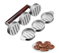 hinbkenla Mini pressa per hamburger, pressa per salsiccia, pressa per hamburger, per fare 3 polpette alla volta, pressa a scorrimento rotonda per mini hamburger, mini hamburger, barbecue, picnic