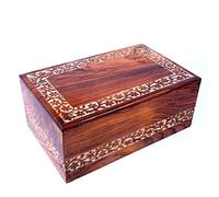 HIND HANDICRAFTS Scatola per ceneri umane in legno di palissandro, fatta a mano e realizzata a mano, con incisione per ceneri umane per adulti, scatola per urna funeraria (grande: 22,9 x 14 x 11,4 cm,