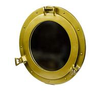 Hind Handicrafts Specchio da parete vintage nautico a forma di oblò per decorazione della casa | Decorazione a tema nautico marittimo da pirata | Specchio da toeletta (50,8 cm, placcato in ottone)