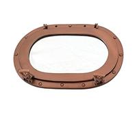 Hind Handicrafts - Specchio ovale per oblò in alluminio massiccio, per decorazione domestica - decorazione marittima pirata a tema nautico (coke rame, 45,5 cm)