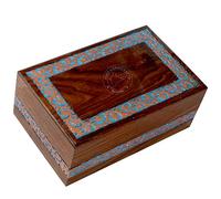 Hind Handicrafts Urne per cremazione in legno di palissandro fatto a mano e artigianale per ceneri umane e adulti scatola per urna funeraria (Xtra L 279 x 184 x 114 cm 118 kg bordo dorato 1)