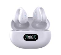 hindraem Cuffie wireless Bluetooth 5.3 Auricolari dotati,Ceramica Bianca | del rumore Chiarezza impossibile da perdere Auricolari a conduzione ossea Bluetooth 5.3