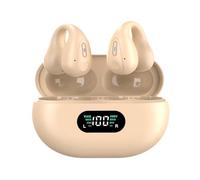 hindraem Cuffie wireless Bluetooth 5.3 Auricolari dotati,Polvere di kaki | del rumore Chiarezza impossibile da perdere Auricolari a conduzione ossea Bluetooth 5.3