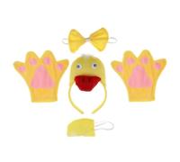 hindraem Grazioso set di costumi da animale per bambini composto da costume | pollo, anatra, coniglio, maiale, adatto per il divertimento in famiglia, fascia per capelli, coda, papillon, guanti