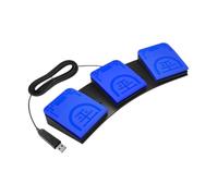 hindraem Interruttore a pedale USB a 3 tasti, controllo del mouse programmabile, computer domestico, giochi e test. L'interruttore pedale USB è progettato per, Blu, 34x11.5x4.3 cm