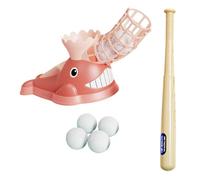 hindraem Macchina per esercitarsi con la battuta da baseball per bambini, strumento di apprendimento automatico per imparare a capire il baseball, macchina per , Rosa , 51x28x23.3 cm