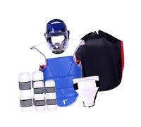 hindraem Set di attrezzatura da combattimento per karate, casco da boxe, comprese protezioni per le gambe da kickboxing, che fornisce un'attrezzatura da, M