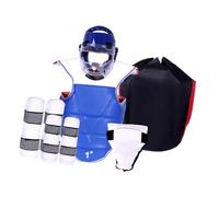 hindraem Set di attrezzatura da combattimento per karate, casco da boxe, comprese protezioni per le gambe da kickboxing, che fornisce un'attrezzatura da, S