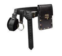 hindraem Set di cinture con marsupio in pelle PU per uomini, donne e | festival ed eventi fantasy risalenti al Medioevo. Adatto per l'uso quotidiano, marsupio, per Halloween, cosplay maschile.