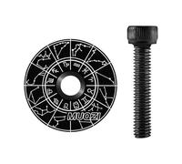 hindraem Tappo per Attacco Manubrio in Lega di Alluminio, Copertura Forcella alla Moda per Tappi Superiori per Serie sterzo da Bicicletta da 6 mm, Design, Costellazione Nera, 3.18x2.82x0.78 cm