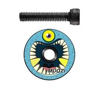 hindraem Tappo per Attacco Manubrio in Lega di Alluminio, Copertura Forcella alla Moda per Tappi Superiori per Serie sterzo da Bicicletta da 6 mm, Design, Blu, 3.18x2.82x0.78 cm