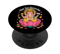 Hindu Ganesha Puja Elephant God India Meditation Yoga Murti PopSockets PopGrip Adesivo