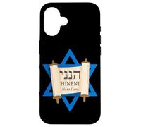 HINENI Here I Am - Hebrew Star of David Christian Faith Custodia per iPhone 16