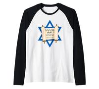 HINENI Here I Am - Hebrew Star of David Christian Faith Maglia con Maniche Raglan