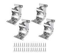 hinge, 4 pezzi staffa pieghevole pieghevole cerniera di bloccaggio supporto estensione blocco autobloccante con viti for piedi delle gambe del letto del tavolo,part(Sliver)