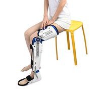 Hinged Knee Brace Knee Orthosis Support Joint Stabilizer Full Leg Splint Support with Adjustable Knee Ankle And Foot (Left)