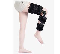 Hinged Knee Braces Adjustable Knee Joint Fixation Brace Breathable Adjustable Aluminum Bracket Immobilizer Support Recovery Side Stabilizer (Black Right)