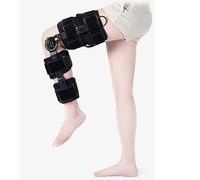 Hinged Knee Braces Adjustable Knee Joint Fixation Brace Breathable Adjustable Aluminum Bracket Immobilizer Support Recovery Side Stabilizer (Black Left)