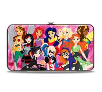 Hinged Wallet DC SUPERHERO GIRLS 10-Character Group Pose/Stars & Stripes Pinks