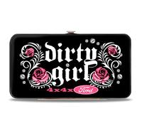 Hinged Wallet Floral DIRTY GIRL 4x4xFORD Black/White/Pink